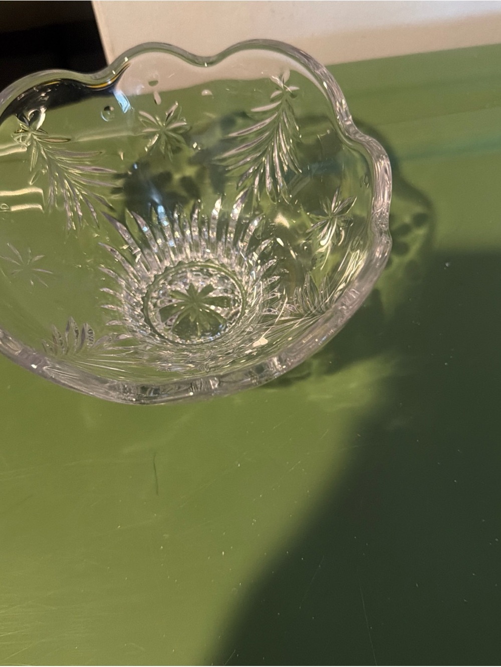 200X Mikasa Japan Heavy Cut Glass "Christmas Night" Footed Bowl 6"